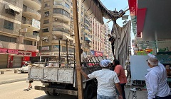 أعمال نظافة ورفع المخلفات بمحور الفريق العرابي