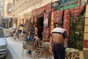 رفع الاشغالات والباعة الجائلين من شارع الحرية