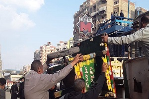 حملة لرفع الاشغالات ومنع الباعة الجائلين بشارع الحرية وشارع ترعة الجبل