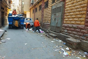 متابعة أعمال النظافة بالدرب الأحمر