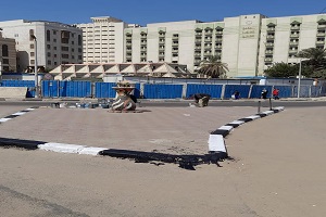 دهان أرصفة شارع الشيخ صالح الجعفري
