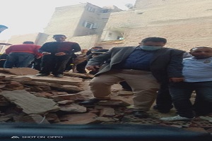 تفقد مكان انهيار عقار حدائق القبة  