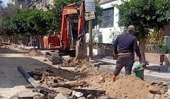 أعمال احلال وتجديد لشبكة المياه ببعض الشوارع بالحي