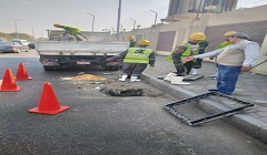متابعة تغيير وتطهير بلوعات الامطار بشارع ترعة الإسماعيلية 
