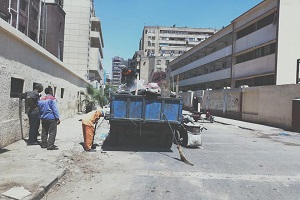 متابعة أعمال النظافة بالدرب الأحمر