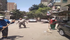 متابعة اعمال النظافة بنطاق الحي 