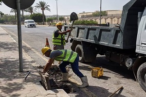 تطهير بالوعات أمطار غرب المنصة