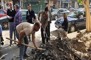 تجديد شبكة الانارة بالحي  