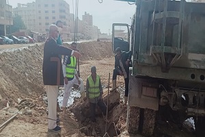 تطهير ورفع كفاءة مطابق الصرف الصحي بمحور الوفاء والأمل