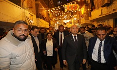 محافظ القاهرة يتفقد التجهيزات النهائية لأكبر مائدة إفطار رمضانى بالمطرية