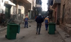 متابعة اعمال نظافة ورفع المخلفات بمتفرعات شارع الصحة