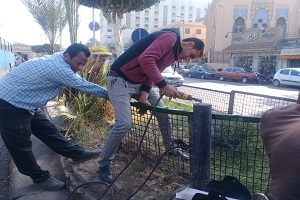 تركيب أسوار حديدية لحديقة الجزيرة الوسطى