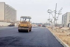 استكمال اعمال رصف ورفع كفاءة وتطوير شارع مصطفي ابو زهرة