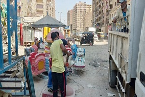 رفع كافة الإشغالات وازالة المخالفات بشارع الاربعين منطقة سيجال