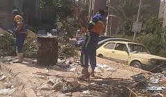 أعمال  نظافة ورفع المخلفات من شوارع امتداد رمسيس٢ 