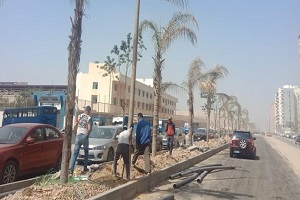 تركيب كشافات ليد وإصلاح أسلاك هوائية بشارع احمد حسن بالمنطقة التاسعة
