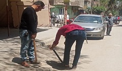 رفع الحواجز الحديدية بشارع امين شوقى