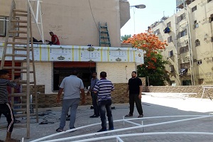 ايقاف اعمال تحويل شقة سكنية الى محلات بحي السلام أول