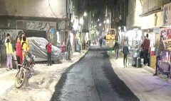 متابعة الحي لاعمال الرصف بشارع طه حسين