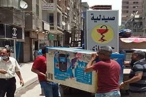 حملة لرفع الاشغالات والباعة الجائلين من شوارع حي عين شمس