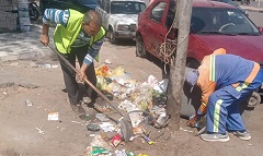 رفع كفاءة منظومة النظافة ببعض المناطق بالحي