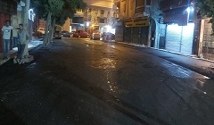 متابعة اعمال الانارة بالحي 