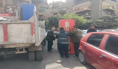 حملة لرفع اشغالات كشك خلف مدرسة السيدة خديجة