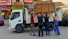 حملة لرفع الاشغالات بشارع طه حسين