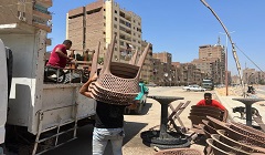 رفع جميع الاشغالات بشارع التروالي