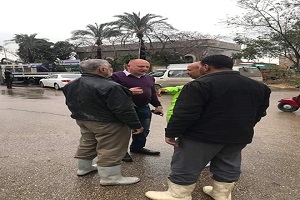 تفقد أعمال شفط مياه الأمطار