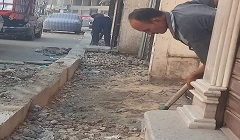 تركيب بلاط  الباركية للارصفة بشارع المطراوى