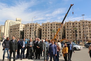 شعراوي وعبد العال يتفقدان ميدان التحرير ويوجهان بسرعة الإنتهاء من أعمال التطوير