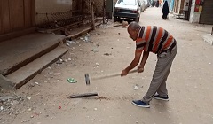 حملة لرفع الاشغالات بشارع منية مطر