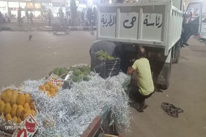 حملة لرفع الاشغالات بشارع طه قنديل وميدان المطرية