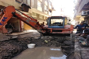 إصلاح كسر بماسورة مياه
