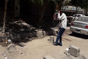 حملة لرفع الاشغالات ببعض شوارع الحي