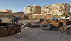 حملة نظافة ورفع مخلفات القمامة بنطاق الحي