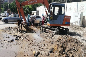 اصلاح كسر ماسورة مياه بحي السيدة زينب