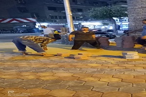 أستكمال أعمال تركيب بلاط الأنترلوك