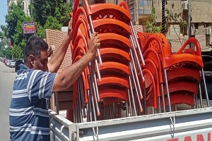 رفع اشغالات محل بعقار بشارع ابو بكر الصديق