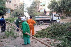 حمله لرفع كفاءة النظافة ببعض شوارع الحي