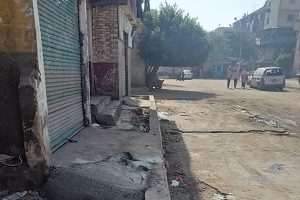رفع كفاءة الشوارع والاهتمام بالطرق وعمل ارصفة خرسانية بالحي