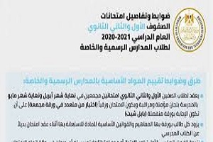 التعليم تعلن ضوابط تقييم طلاب الصف الأول والثاني الثانوي بالمدارس 