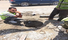 تطهير بالوعات الصرف الصحي بمنطقة شق الثعبان