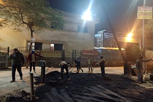 اعمال رصف لشارع محطة مترو انفاق حلمية الزيتون