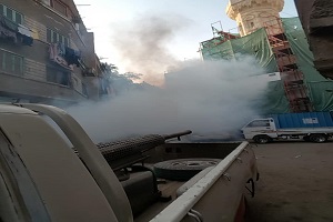 حملة لرش الحشرات بشوارع الحي