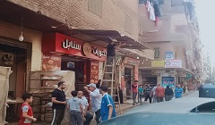 ازالة التندات والبناء المخالف بعقار بشارع البرج