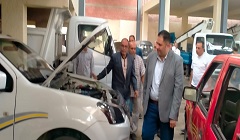 مراجعة كفاءة المعدات والسيارات بجراج الحى  