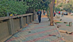 تطوير الأرصفة ببعض الشوارع بالحي