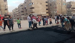 أعمال رصف بشارع اُحد